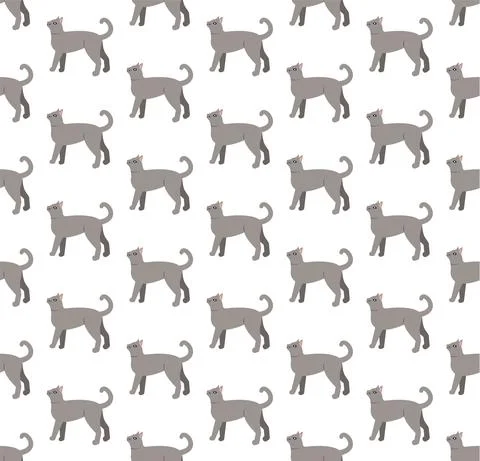 Childish pattern with cats vector illustration Stock Illustration