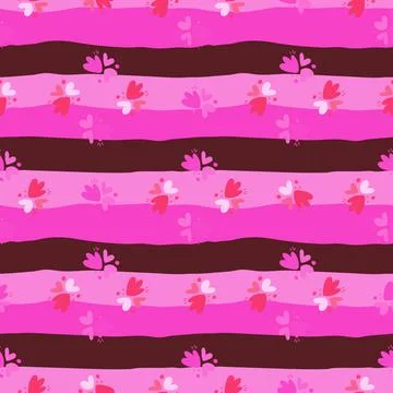 Childish pattern with flowers seamless pattern. Creative abstract heart shape Illustrazione stock