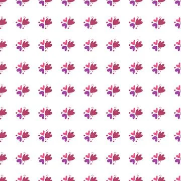 Childish pattern with flowers seamless pattern. Creative abstract heart shape 스톡 일러스트