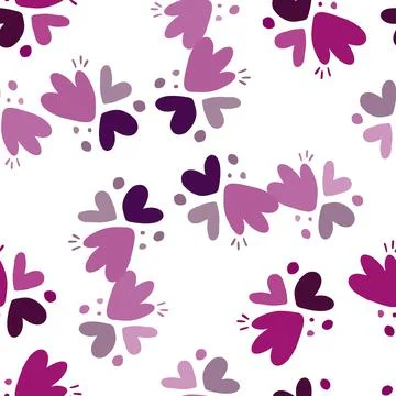 Childish pattern with flowers seamless pattern. Creative abstract heart shape Stock Illustration
