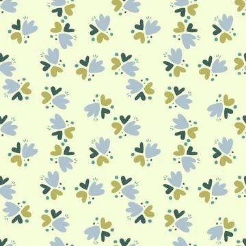 Childish pattern with flowers seamless pattern. Creative abstract heart shape Illustrazione stock