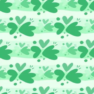Childish pattern with flowers seamless pattern. Creative abstract heart shape Stock Illustration