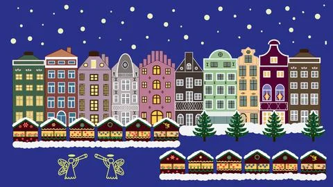 Childish pattern with house and trees. Perfect for kids fabric, textile, nursery Stockillustratie
