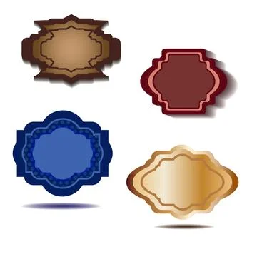 Childish scrapbook labels, doodle frames イラスト素材