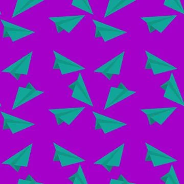 Childish seamless pattern with cute airplanes clouds stars Stock Illustration