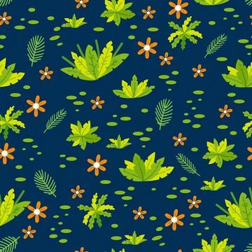 Childish seamless pattern with funny cute forest cartoon style Stock Illustration