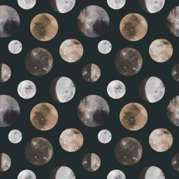 Childish seamless pattern with hand drawn space elements space, moon, star Stock Illustration