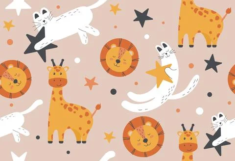 Childish seamless pattern 스톡 일러스트