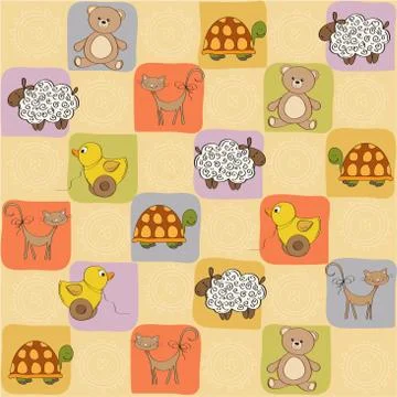 Childish seamless pattern with toys Stock Illustration