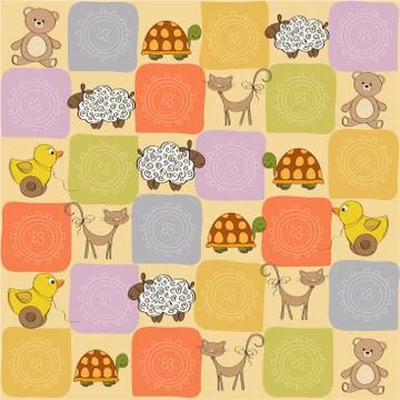 Childish seamless pattern with toys Stock Illustration