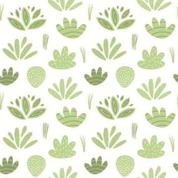Childish shrubs seamless pattern Stock Illustration