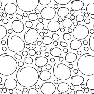 Childlike bubbles seamless pattern. Texture made in hand drawn pencil style. 스톡 일러스트
