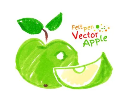Childlike drawing of apple Stock Illustration