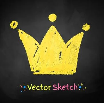 Childlike drawing of crown Stock Illustration