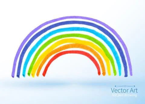 Childlike drawing of rainbow Stock Illustration