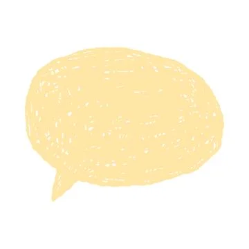 Childlike Hand Drawn Speech Bubble Isolated Vector Stock Illustration