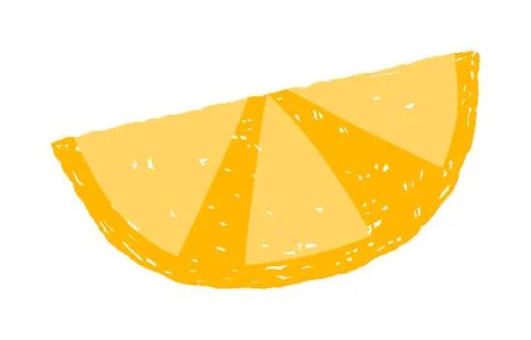 Childlike Orange Slice Isolated Vector Art Illustrazione stock