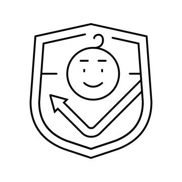 Childproof locking system line icon vector illustration Stock Illustration