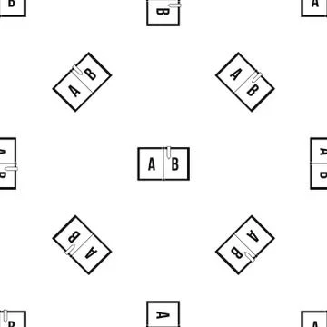 Children abc pattern seamless black Stock Illustration