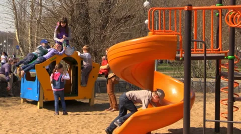 Children activity at the PlayGround Stock Footage 37302807
