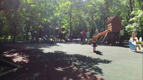 Children activity at the PlayGround. Time Lapse. Stock Footage 38987398
