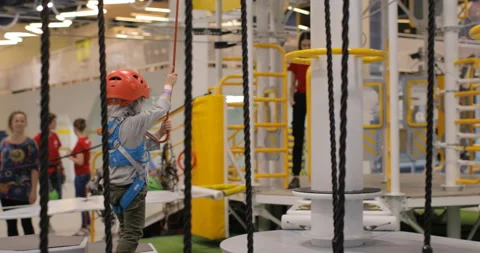 Children in the adventure park Stock Footage 99051753