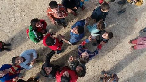 Children affected by the Syrian war Stock Footage 125764927