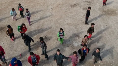Children affected by the Syrian war Stock Footage 125764972