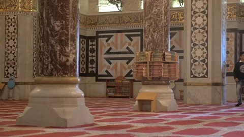 Children in the Al Aqsa Mosque Interior Stock Footage 82676012