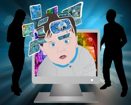 Children and high technology Stock Illustration