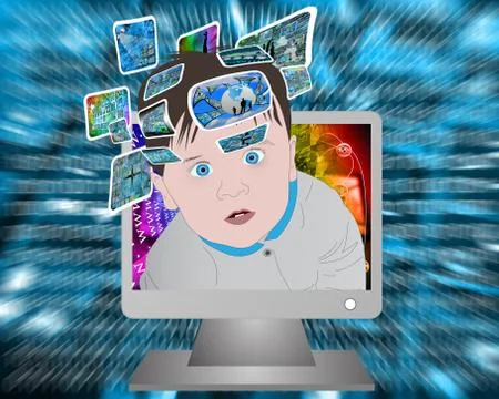 Children and high technology Illustrazione stock