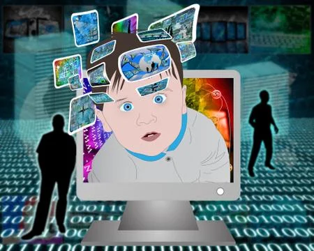 Children and high technology Stock Illustration