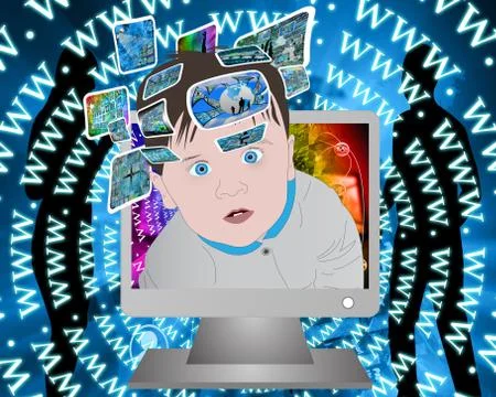 Children and high technology Stock Illustration