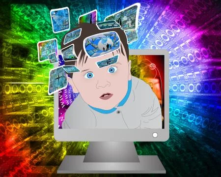 Children and high technology Stock Illustration