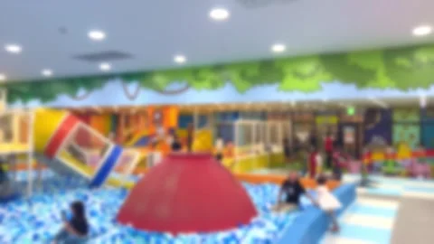 Children and parents having a great time at playplace, blured Stock Footage 252244768
