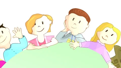 Children and rainbow on white background Stock Footage 89728494