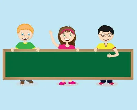 Children and the school board Stock Illustration