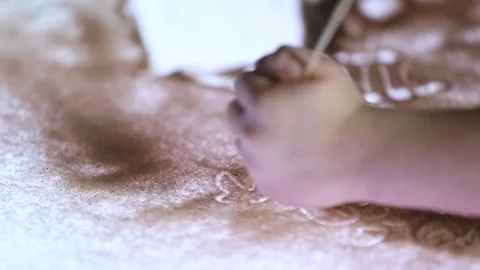 Children are drawing with sand 12 Video stock 324748306