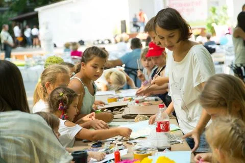 Children are engaged in creativity Foto stock