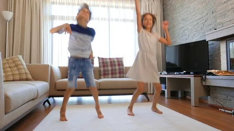 The children are having fun. The boy and the girl are having fun. The children  Stock Footage 80312622