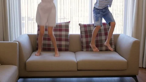 The children are having fun. The boy and the girl are having fun.  Stock Footage 80314281