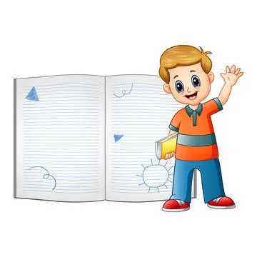 Children are learn something on book Stock Illustration