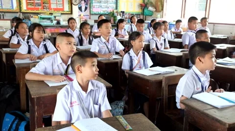 Children are learning Thailand Stock Footage 47116637