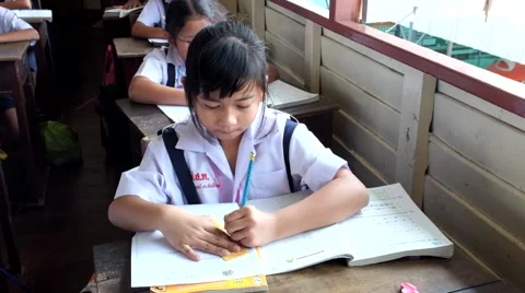 Children are learning Thailand Stock Footage 47116824