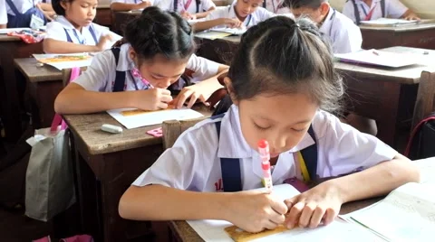 Children are learning Thailand Stock Footage 47118166