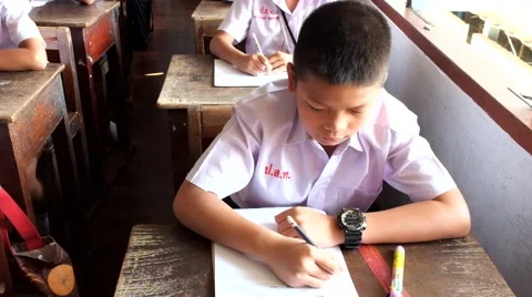 Children are learning Thailand Stock Footage 47122772
