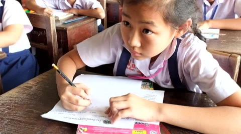 Children are learning Thailand Stock Footage 47122774