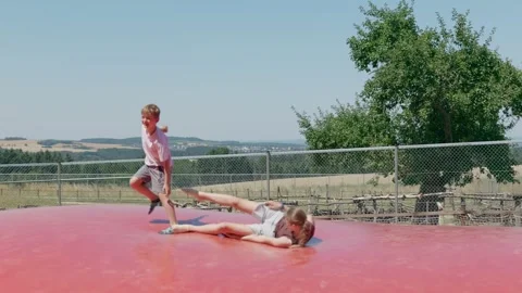 The Children Are Playing Catch Up 스톡 동영상 345710350