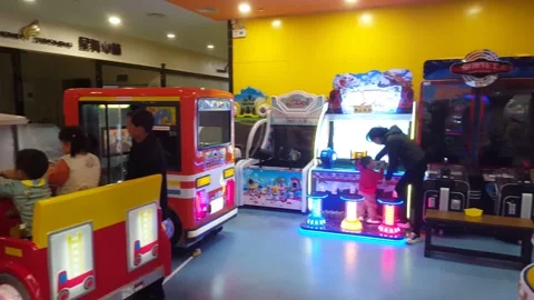 Children are playing with electronic toy cars Stock Footage 297556791