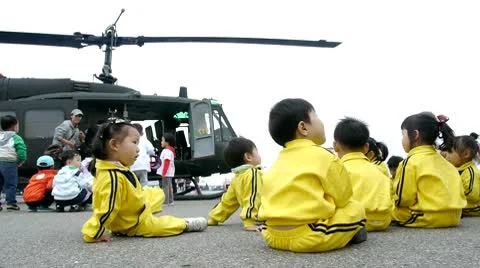Children in an army helicopter Video stock 8926183